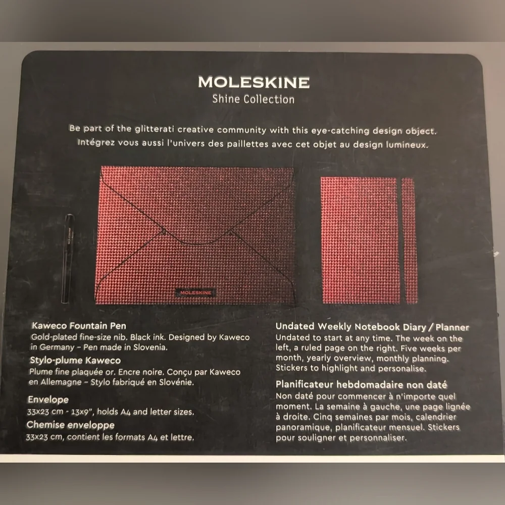 Moleskine Shine Collection Limited Edition Undated Planner Set Red Sealed Rare